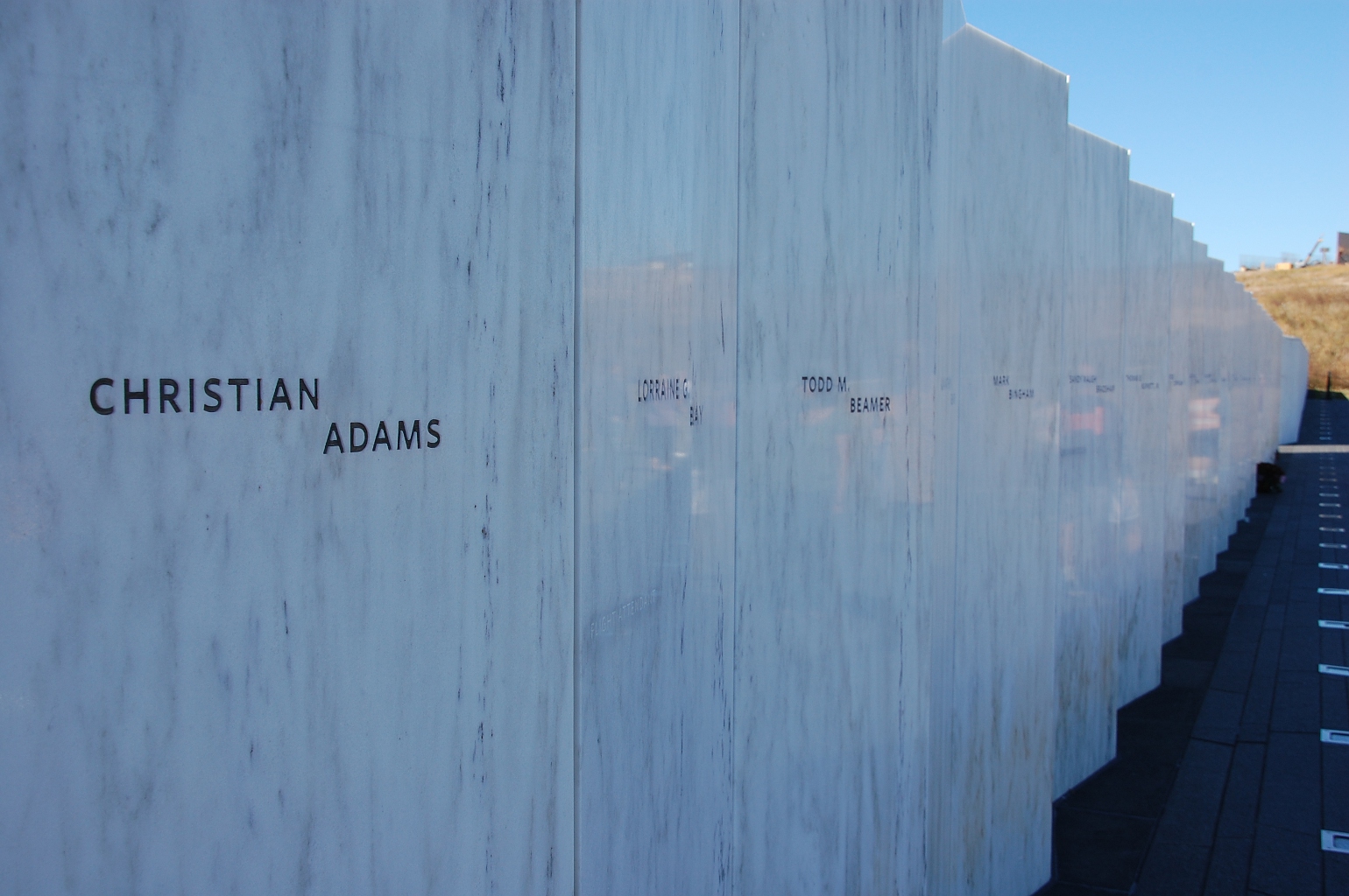 The Wall of Names at Flight 93 National Memorial, including Todd Beamer’s name